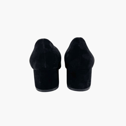 Valentino Garavani VLogo Block Heel Pumps Black Suede – Size 38.5