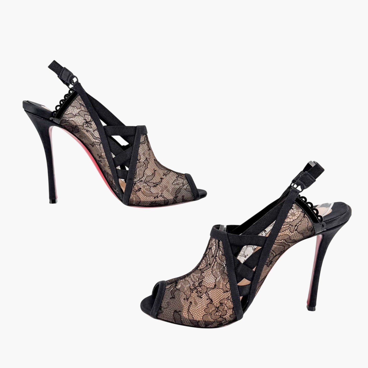 Christian Louboutin Guiptik Lace Slingback Pumps Size 40