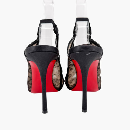 Christian Louboutin Guiptik Lace Slingback Pumps Size 40