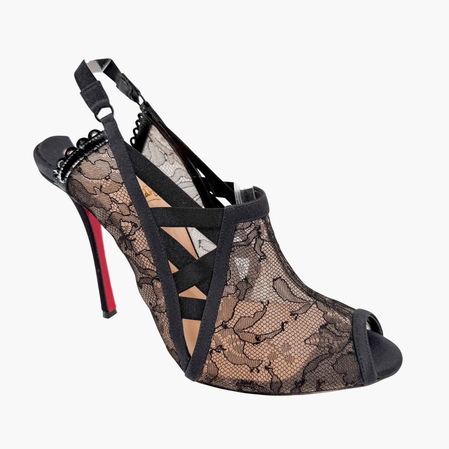 Christian Louboutin Guiptik Lace Slingback Pumps Size 40