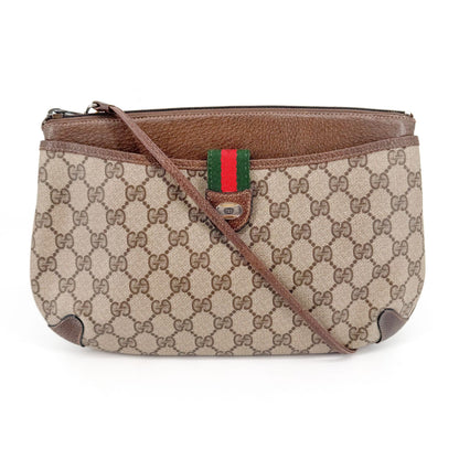 Gucci Sherry Web Stripe Shoulder Bag Beige GG Canvas