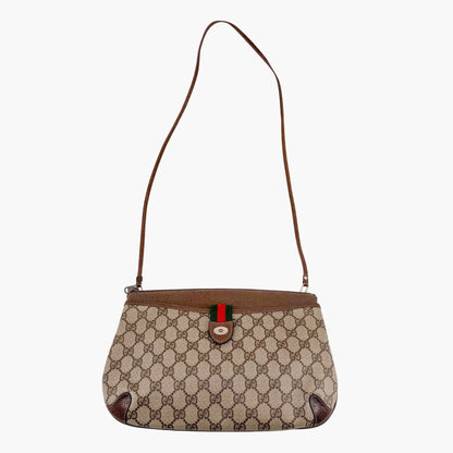 Gucci Sherry Web Stripe Shoulder Bag Beige GG Canvas