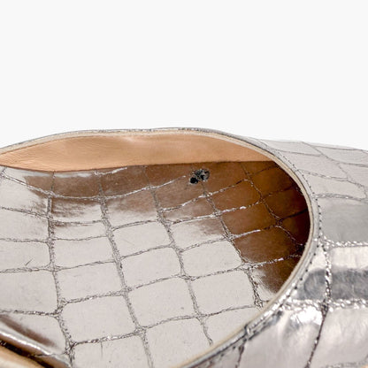Christian Louboutin Amelina Espadrille Wedges Silver Size 39