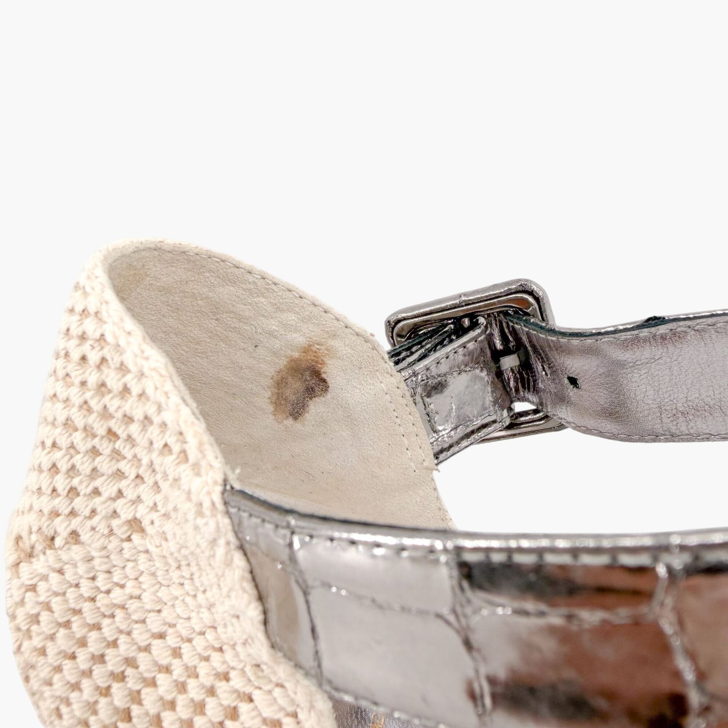 Christian Louboutin Amelina Espadrille Wedges Silver Size 39
