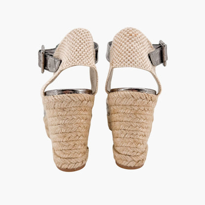 Christian Louboutin Amelina Espadrille Wedges Silver Size 39
