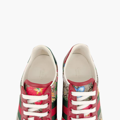 Gucci Ace Supreme Flora Sneaker in Floral Beige GG Monogram Canvas Size 37.5