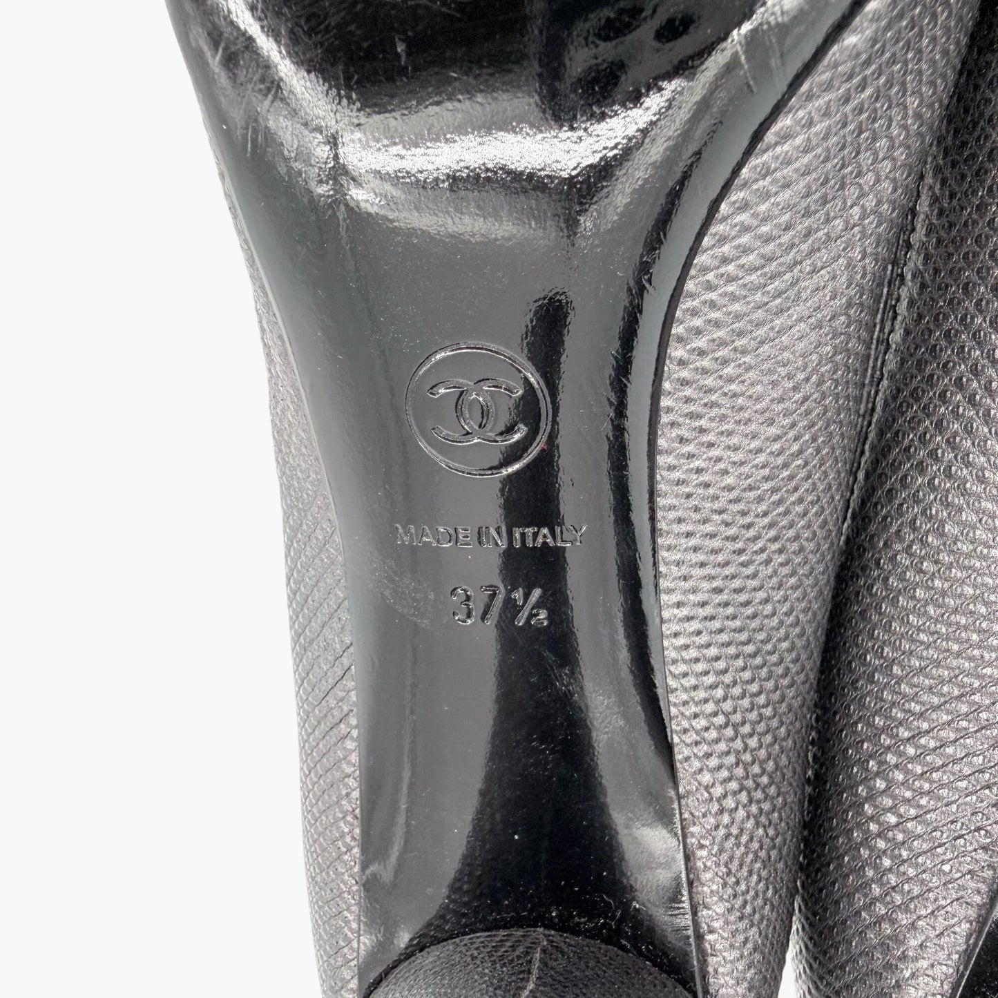 Chanel CC Cap Toe Platform Pumps Gray Size 37.5