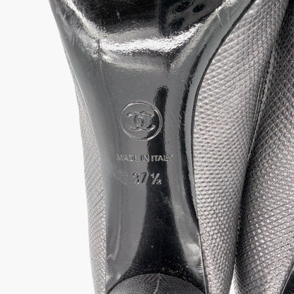 Chanel CC Cap Toe Platform Pumps Gray Size 37.5