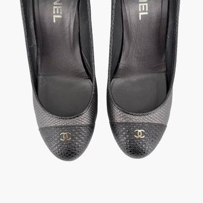 Chanel CC Cap Toe Platform Pumps Gray Size 37.5
