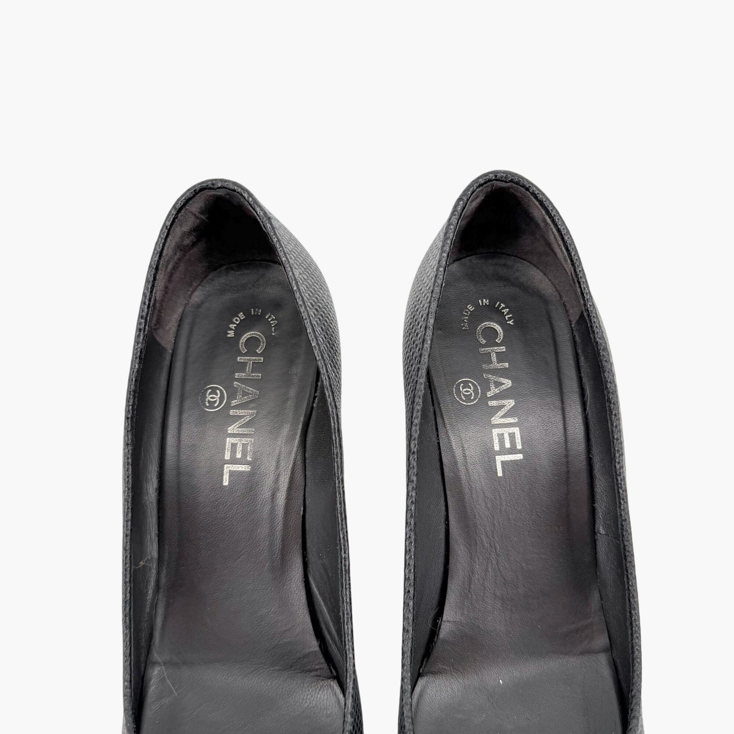 Chanel CC Cap Toe Platform Pumps Gray Size 37.5