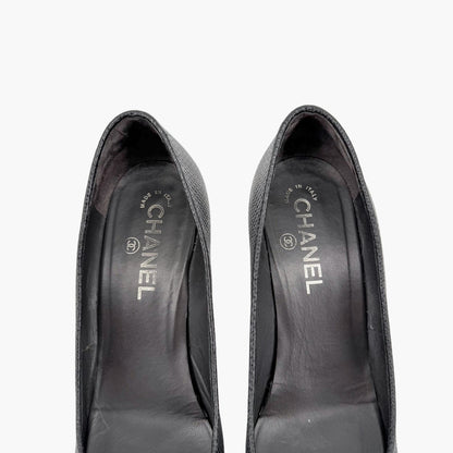 Chanel CC Cap Toe Platform Pumps Gray Size 37.5