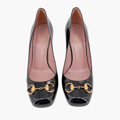 Gucci Horsebit Patent Pumps Black Size 38.5