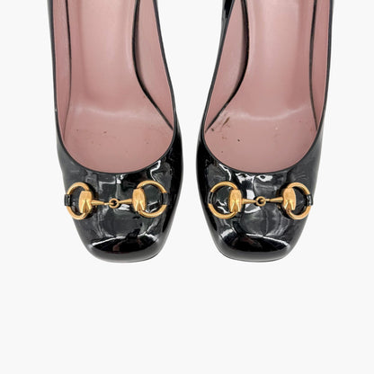 Gucci Horsebit Patent Pumps Black Size 38.5