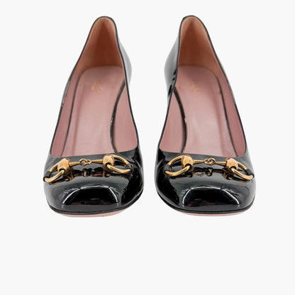 Gucci Horsebit Patent Pumps Black Size 38.5