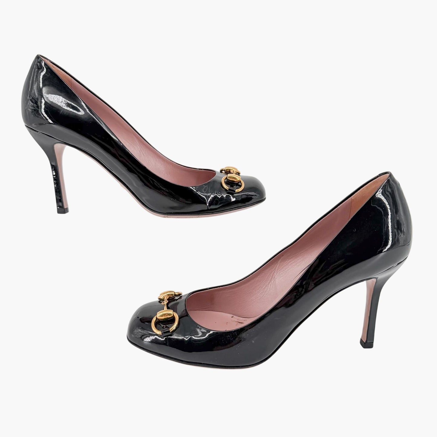 Gucci Horsebit Patent Pumps Black Size 38.5