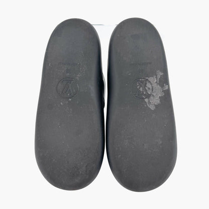 Louis Vuitton Sunbath Slide Sandals in Black Rubber & Monogram Canvas – Size 38