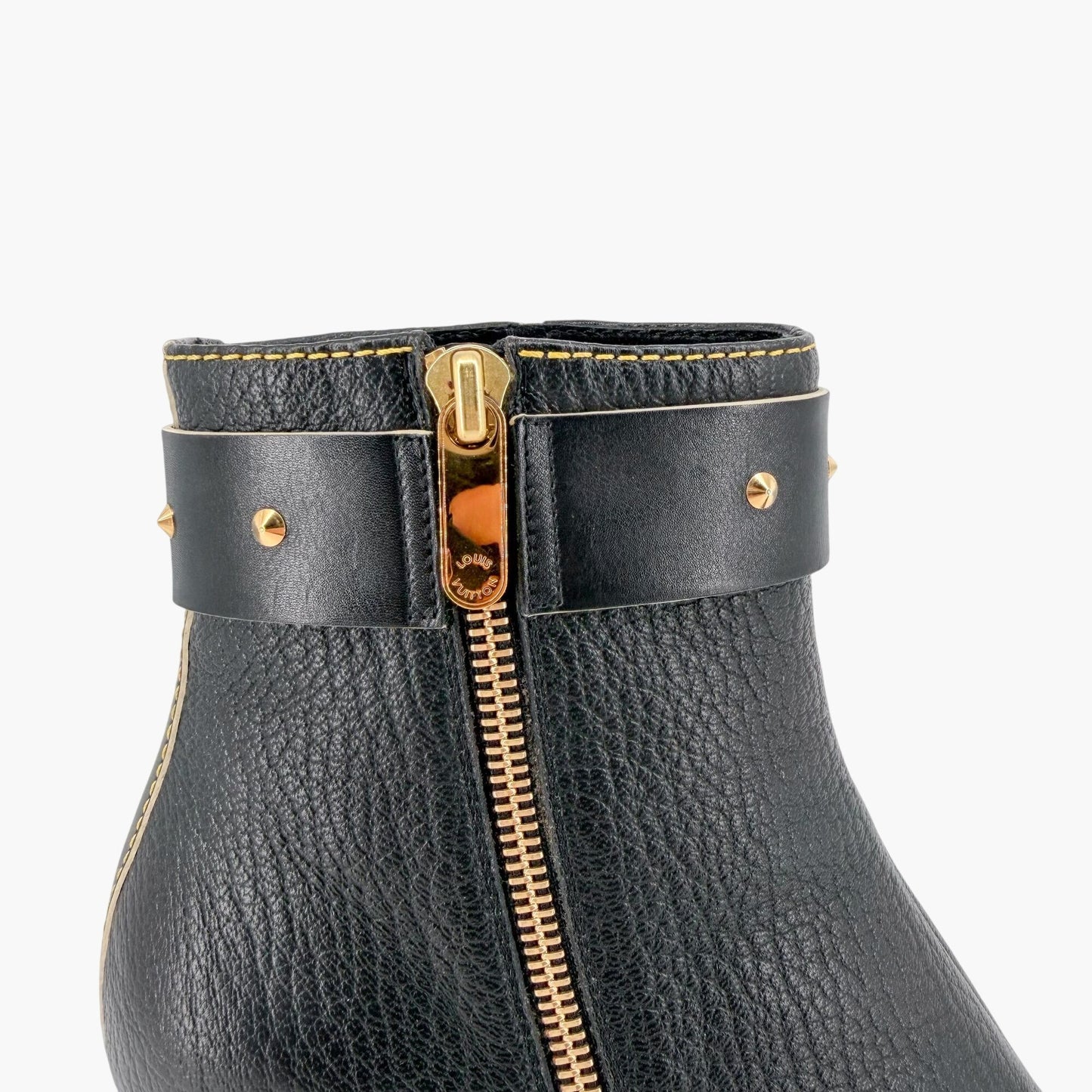 Louis Vuitton S-Lock Studded Ankle Boots Black Size 38