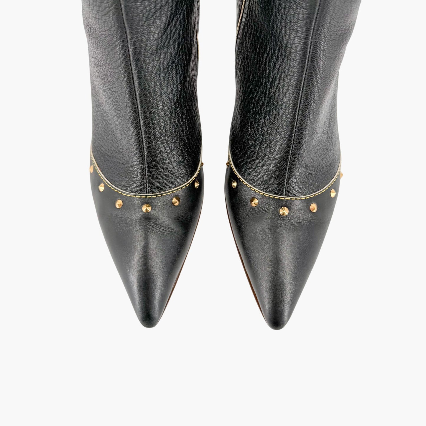 Louis Vuitton S-Lock Studded Ankle Boots Black Size 38