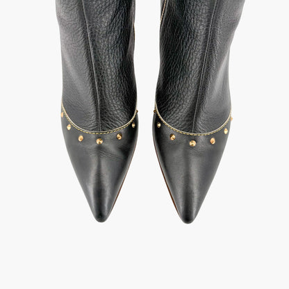 Louis Vuitton S-Lock Studded Ankle Boots Black Size 38