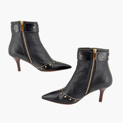 Louis Vuitton S-Lock Studded Ankle Boots Black Size 38