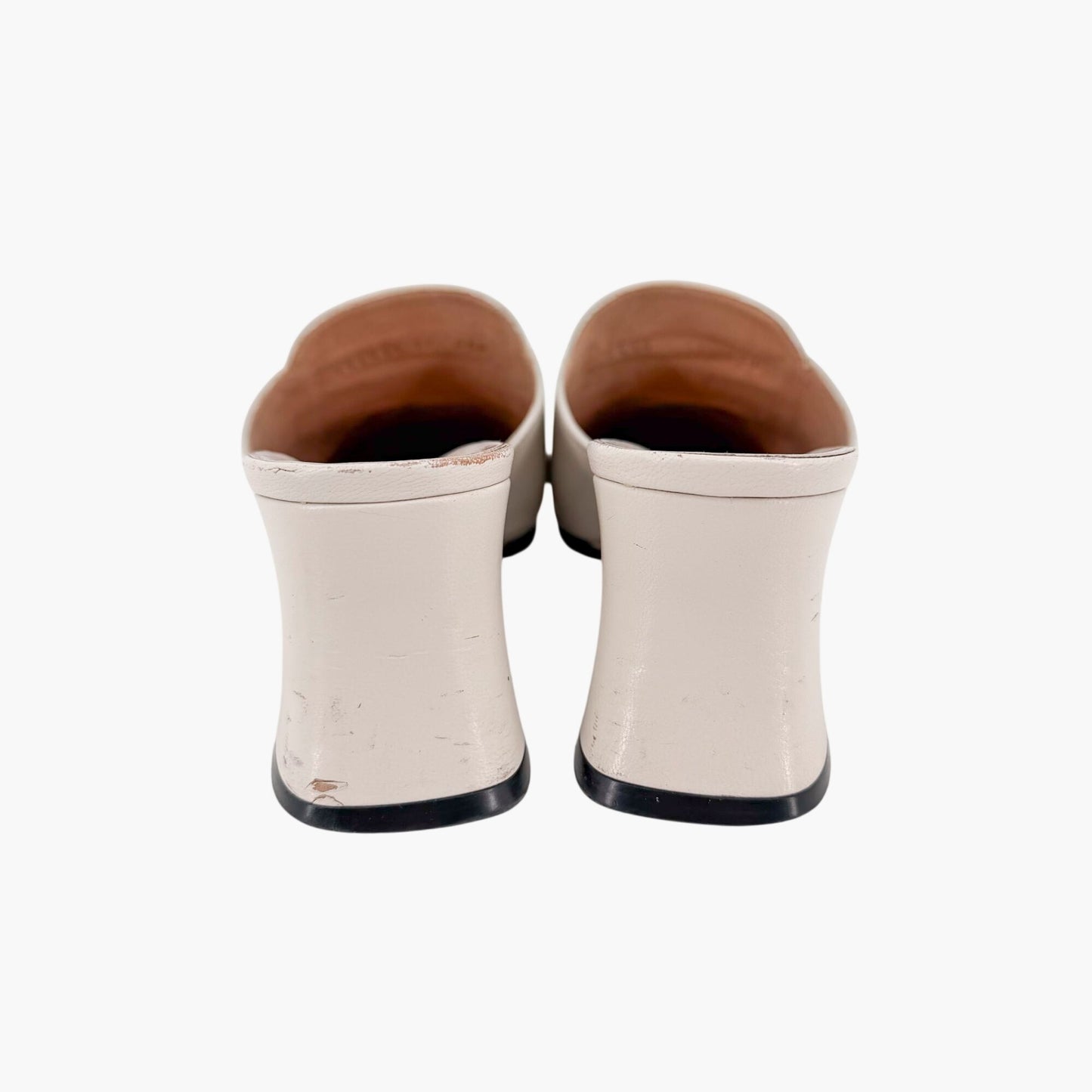 Gucci Interlocking G Web Stripe Mule Heels White Size 38