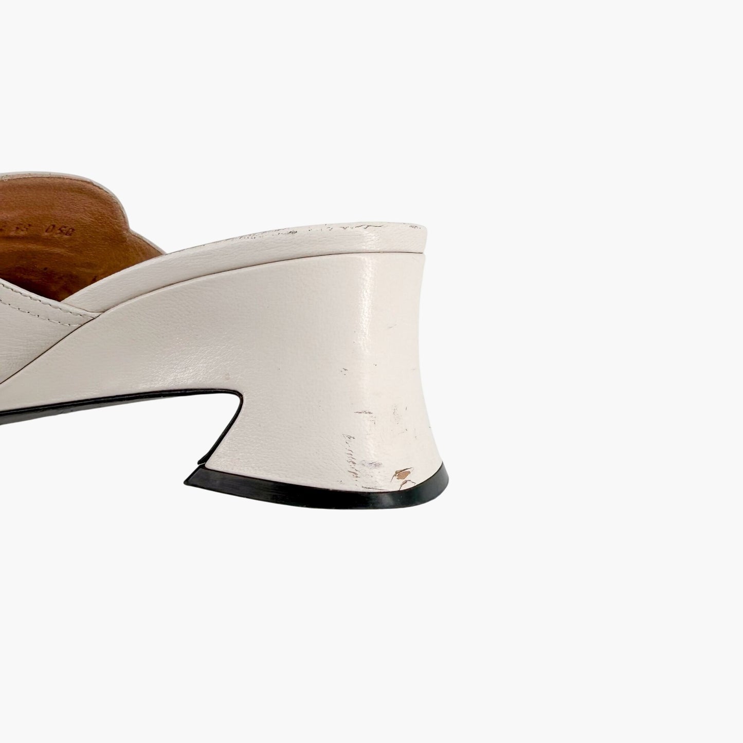Gucci Interlocking G Web Stripe Mule Heels White Size 38