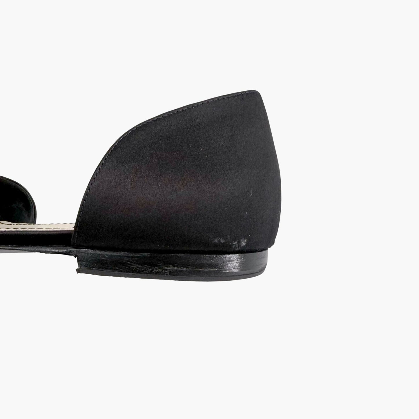 Chanel Crystal CC D'Orsay Ballet Flats Black Size 42