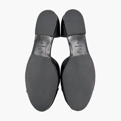 Chanel Crystal CC D'Orsay Ballet Flats Black Size 42
