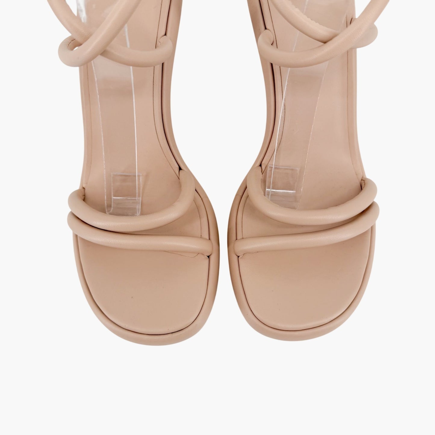 Fendi Baguette Platform Sandals Beige Leather Size 40.5