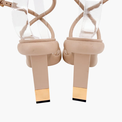 Fendi Baguette Platform Sandals Beige Leather Size 40.5