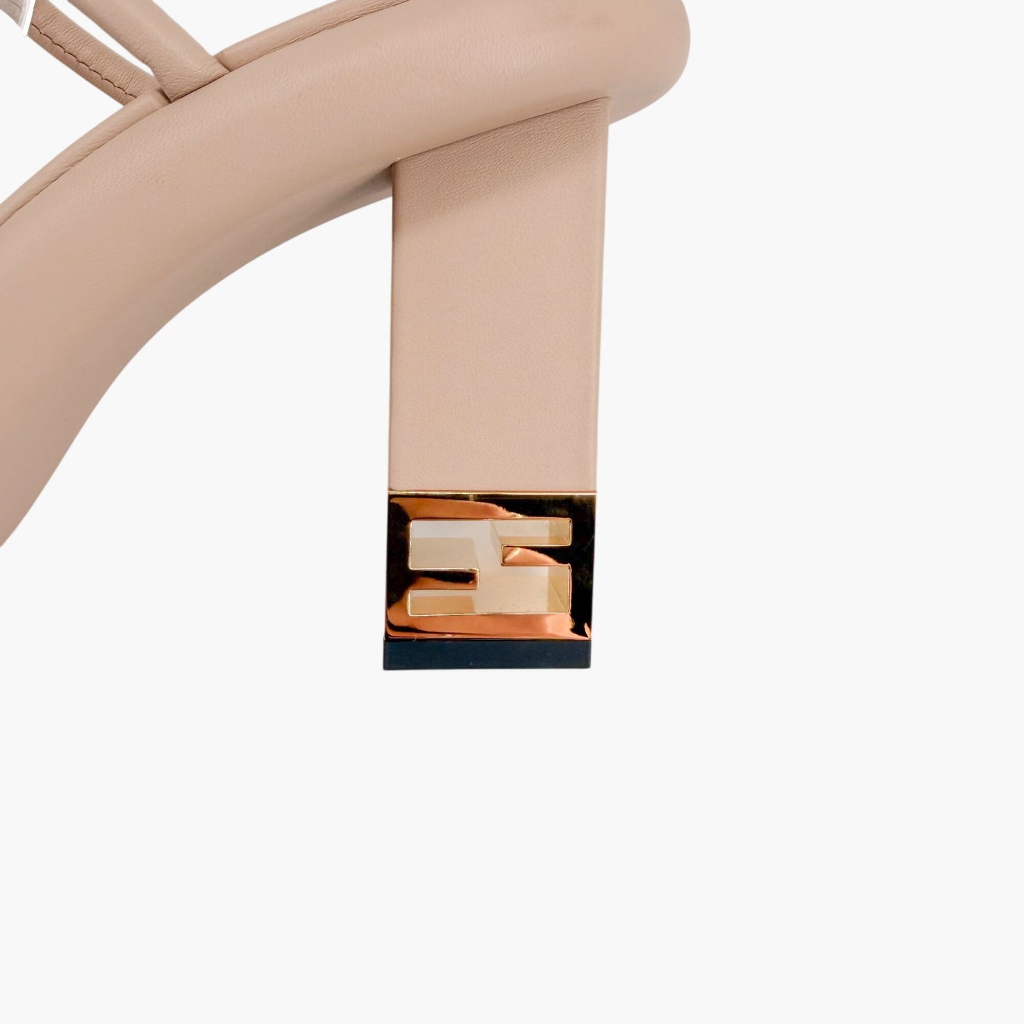 Fendi Baguette Platform Sandals Beige Leather Size 40.5