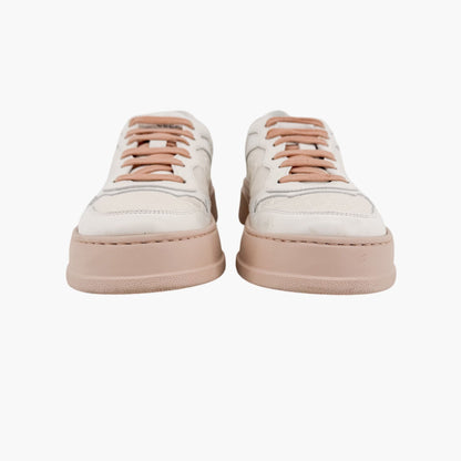 Gucci GG Embossed Platform Sneakers White Pink Size 38