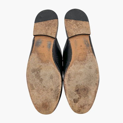 Gucci Princetown Horsebit Mules Black Leather – Size 37