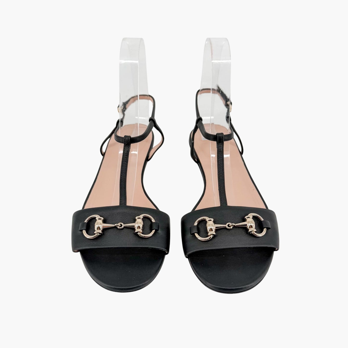 Gucci T-Strap Horsebit Sandals Black Size 37