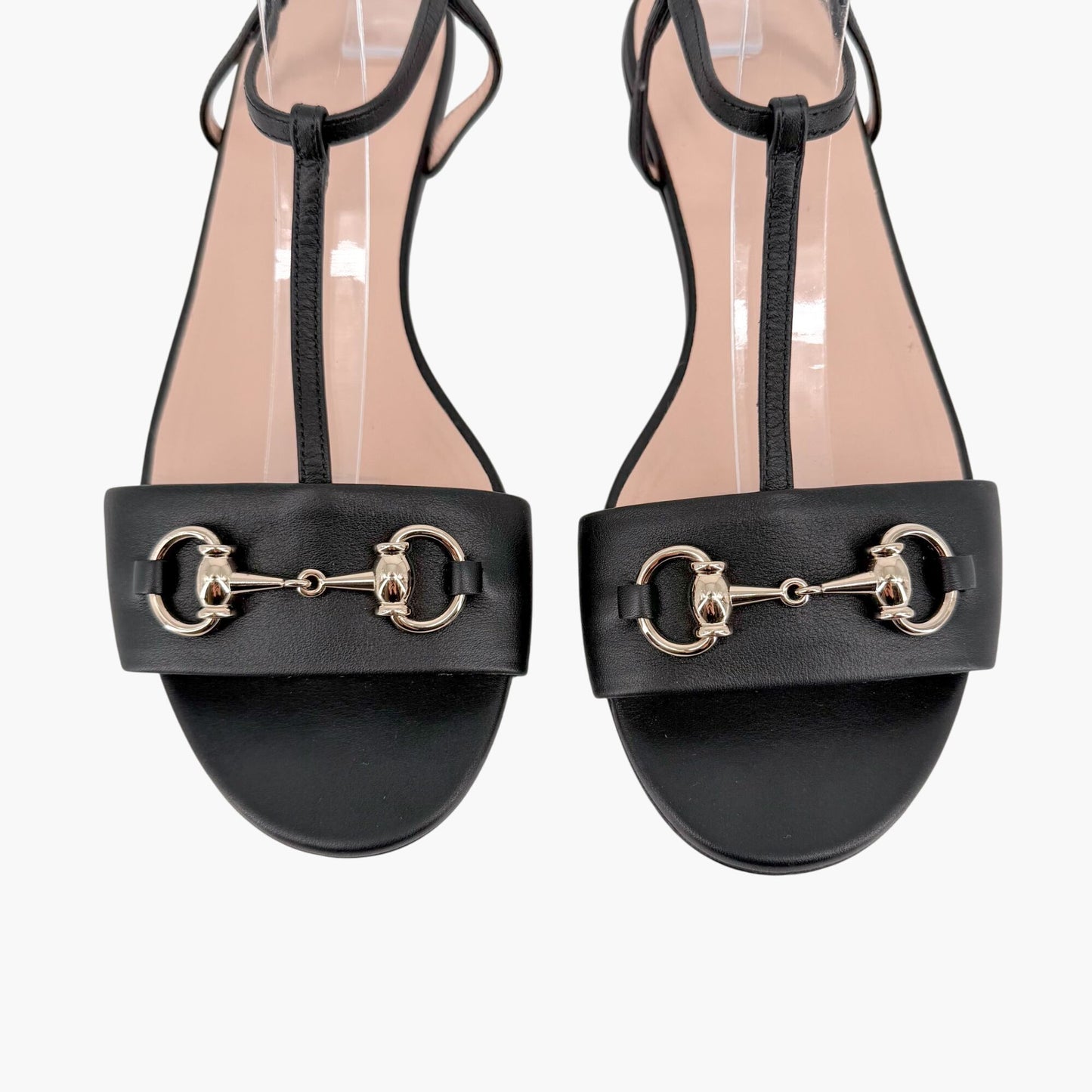 Gucci T-Strap Horsebit Sandals Black Size 37