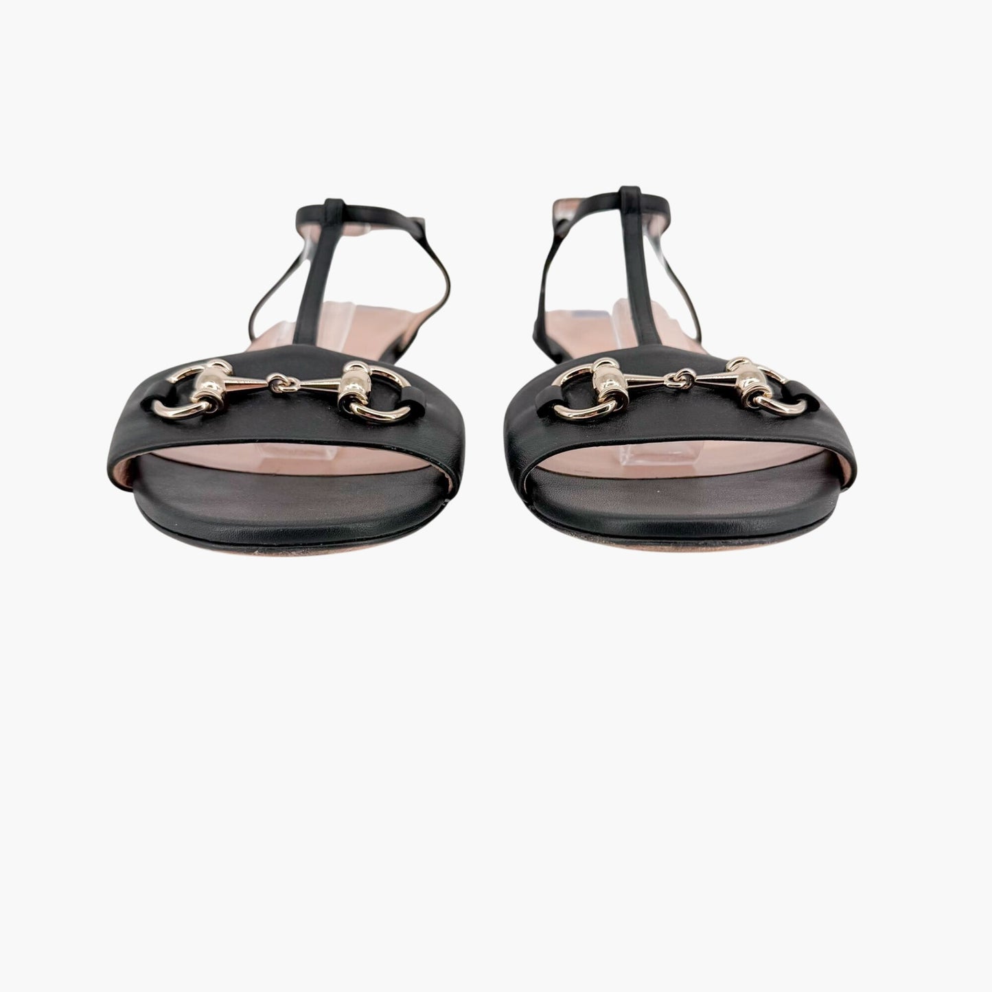 Gucci T-Strap Horsebit Sandals Black Size 37