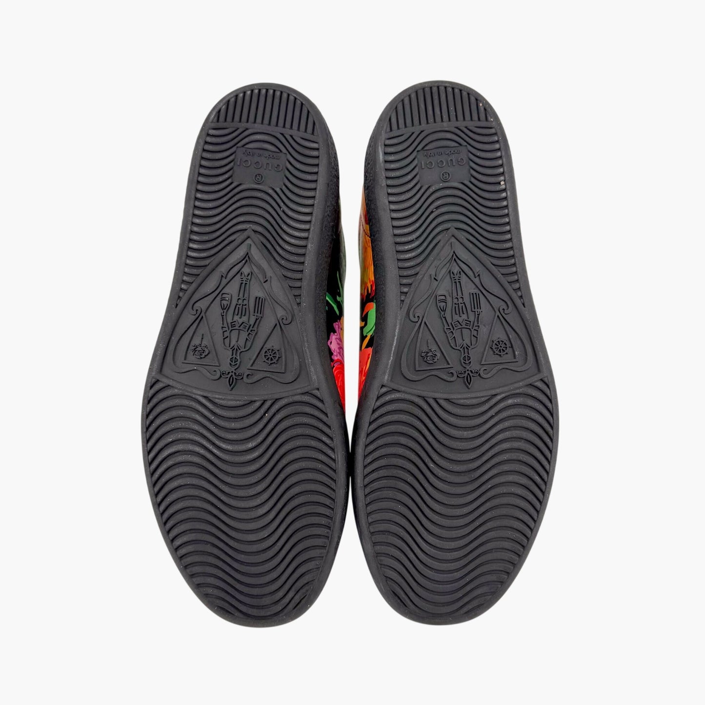 Gucci Ken Scott Ace Sneakers Black Floral GG Size 36